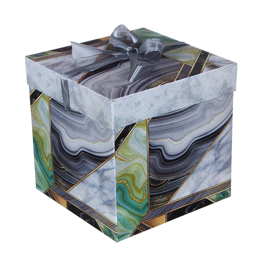 Коробка подарочная, складная, бумага, 15х15х15 см, 6 дизайнов - #2