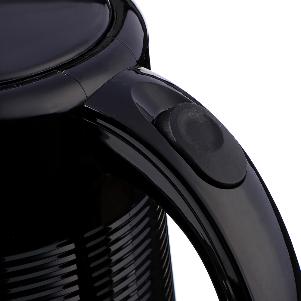 LEBEN Чайник электрический 1,7л, 1850Вт, скрытый нагр. элемент, рифлёный черный пластик. - #5