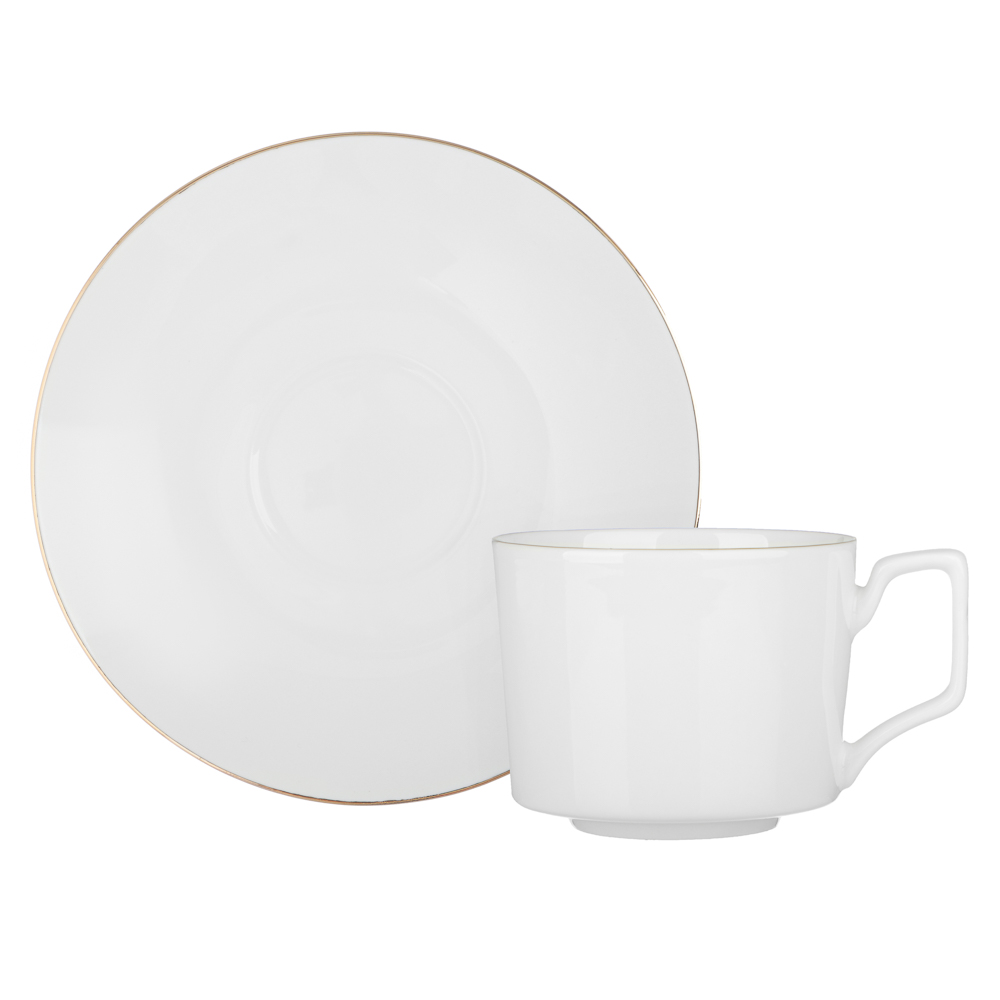 Набор чайный 12 пр., 240мл, MILLIMI, белый с золотой отводкой, фарфор - #5