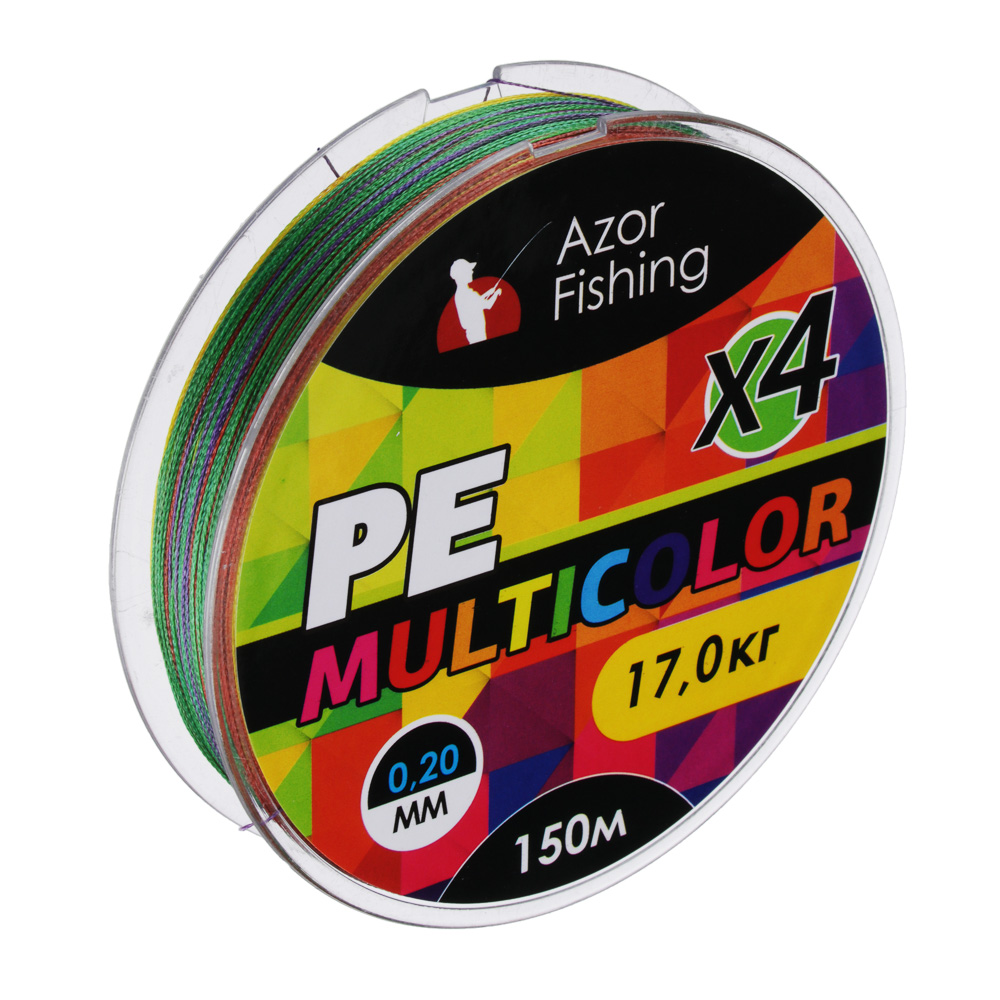 Леска плетеная AZOR FISHING PE Премиум 4 нити,нагрузка 17кг, 0,20мм, 150м - #1