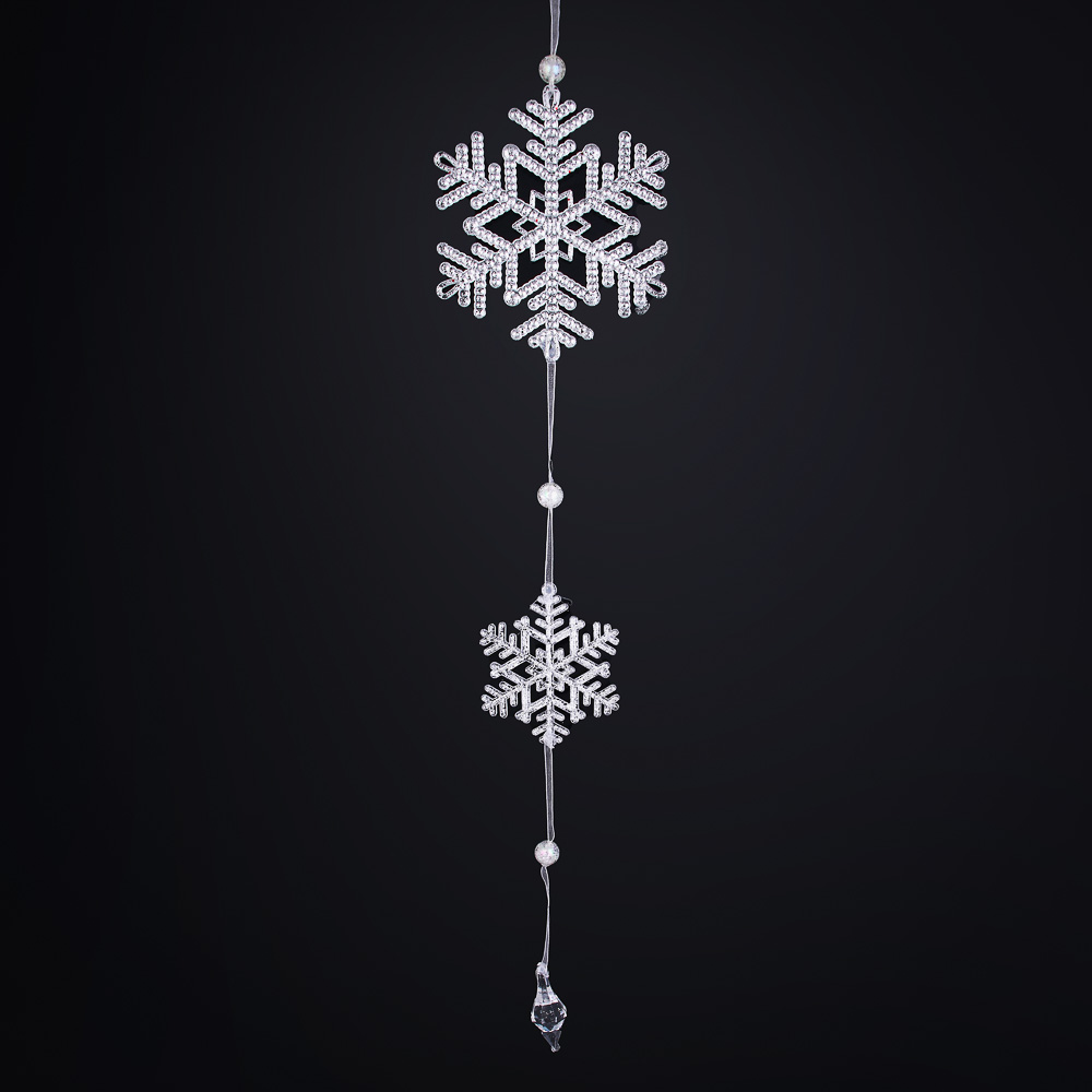 СНОУ БУМ Подвеска декоративная в виде снежинок, 12x50 см, акрил, 2 цвета - #2