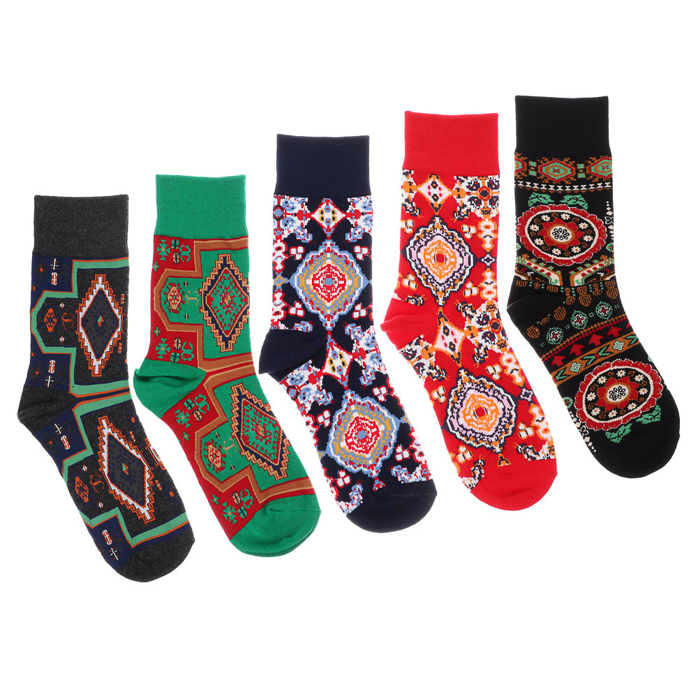 Носки универсальные с рисунком, тм Turkan, р. 40-46, 90% хлопок, 8%п/а, 2% эластан, разноцветные - #4