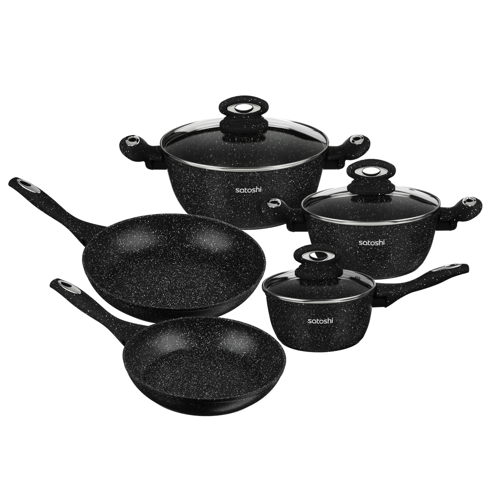 SATOSHI Валанс Наб.посуд.8пр, а/пр.покр.:кастр.+крышки:2.3л;3.8л; ковш+крышка1,3л;сков.24,28см - #1