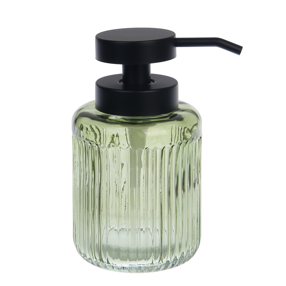 Диспенсер для жидкого мыла тм VETTA Ингрид, 320мл, стекло, зеленый, 8x8x14,5см - #2