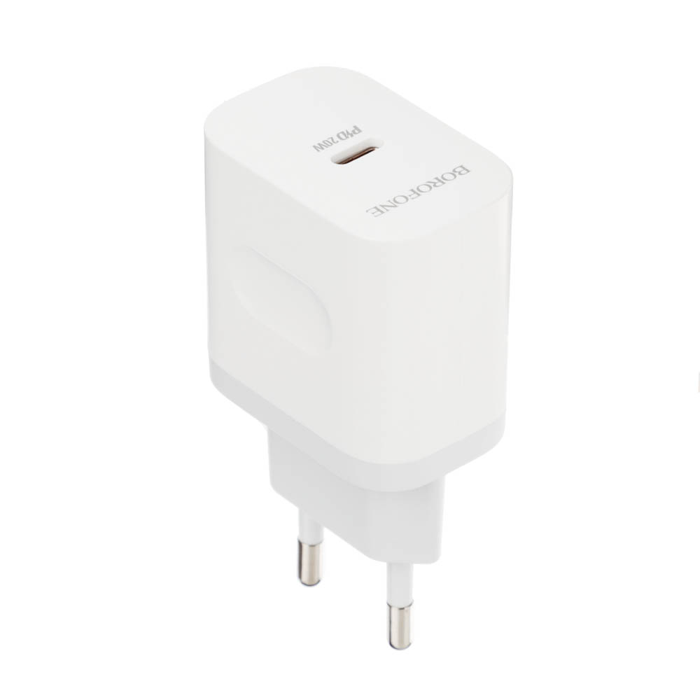 Сетевое зарядное устройство с кабелем BOROFONE модель BA99A, USB-C PD 20Вт, каб С-С цвет: белый - #7