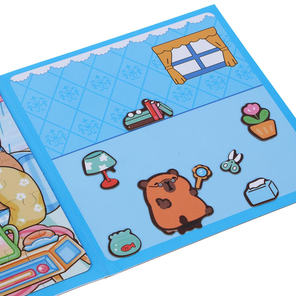 ХОББИХИТ Аппликация магнитная "Капибара", бумага, винил, 15,5х15,5см, 4 дизайна - #11