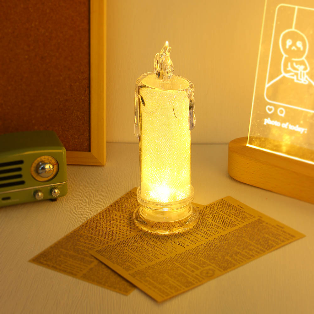 Светильник в виде свечи, пластик, 18,3x6,3 см, 3xAG10, арт.2 - #2