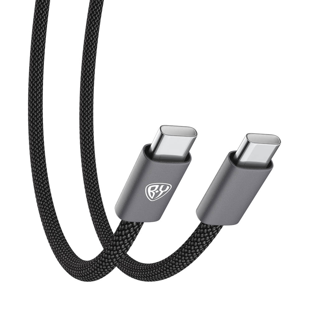 Кабель для зарядки Type C-Type C BY Absolut, 100Вт, 2м, 5A, E-Marker, нейлон, черный - #4