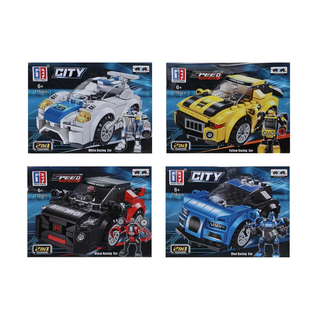 ИГРОЛЕНД Конструктор "Гоночные машинки-2", 117-123 дет., 21х4,3х15,5 см, ABS, 4 вида - #2