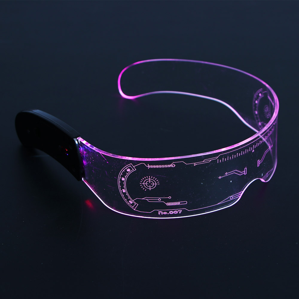 СНОУ БУМ Очки светящиеся неоновые LED, ширина 14см, 1 контроллер, 1хCR2032, акрил, 17 режимов - #10
