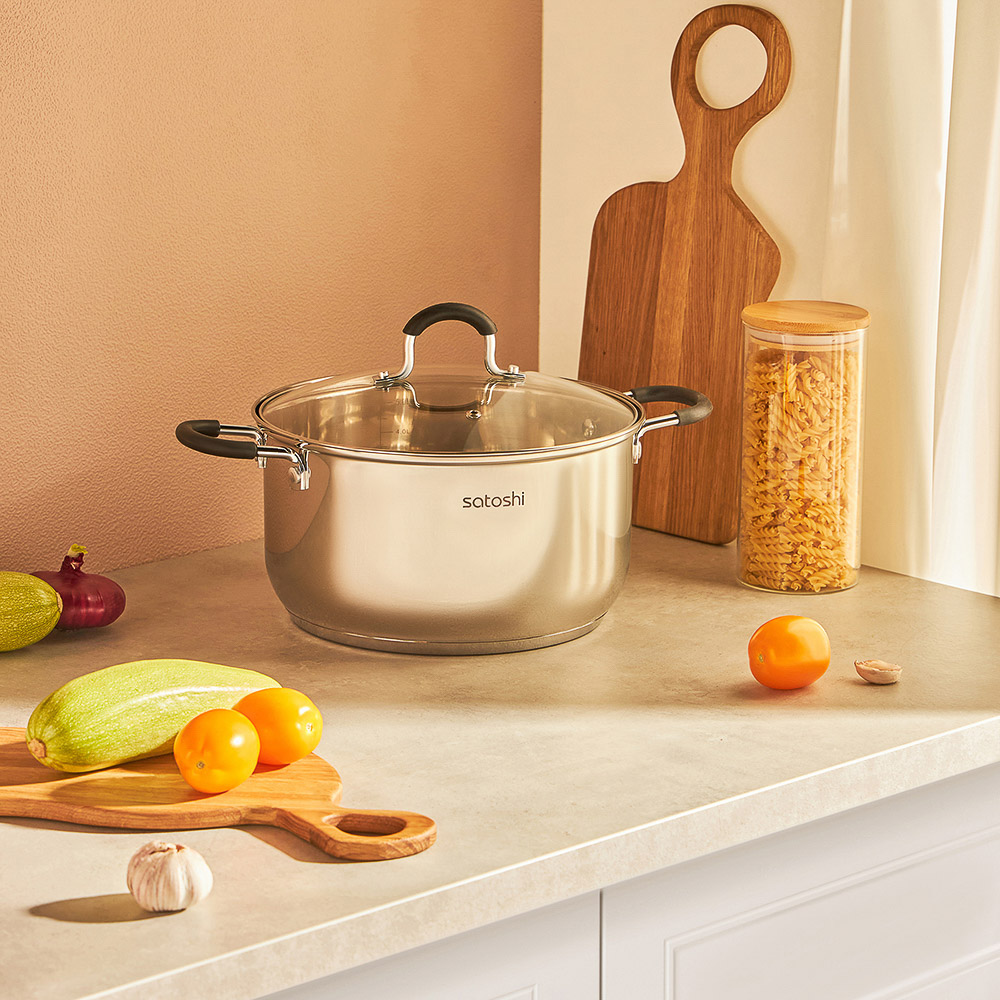 SATOSHI Альбер Кастрюля 24х13,5см, 5,9л, со стекл. крышкой, индукция - #10