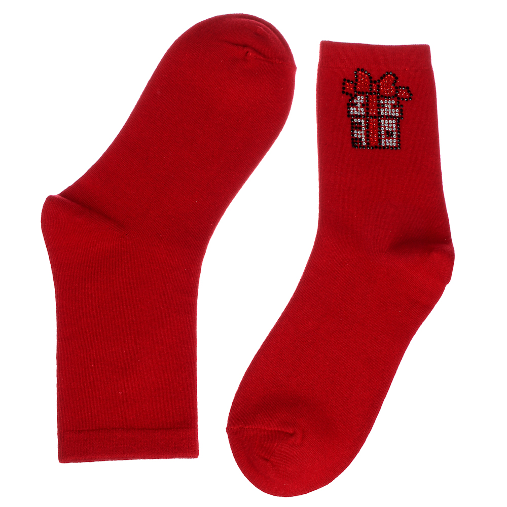 GALANTE Носки новогодние, р.23-25, 85% хлопок, 15% спандекс, разноцветные - #4