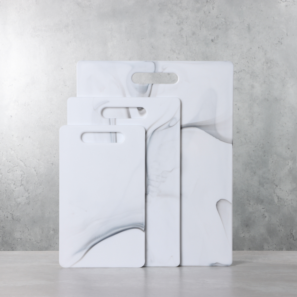 SATOSHI Мрамор Набор досок разделочных 3шт 36,5х27,5х0,6см, 30х20х0,6см, 25х15х0,6см, пластик - #7