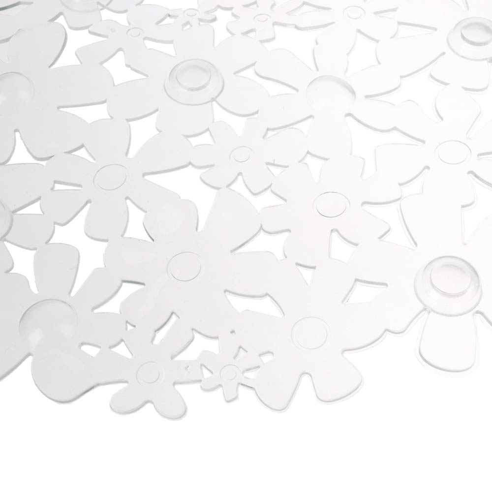 Коврик противоскользящий в ванную Цветы, ПВХ, 66смх35см, прозрачный - #2