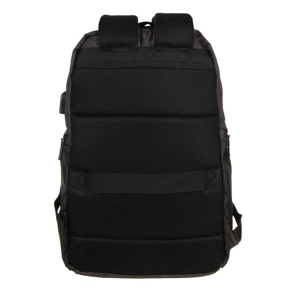 Рюкзак универсальный 48x33x15см, 1 отд, 2 карм., отделка прорезин.матер., вых.USB/наушн., ПЭ, черный - #4