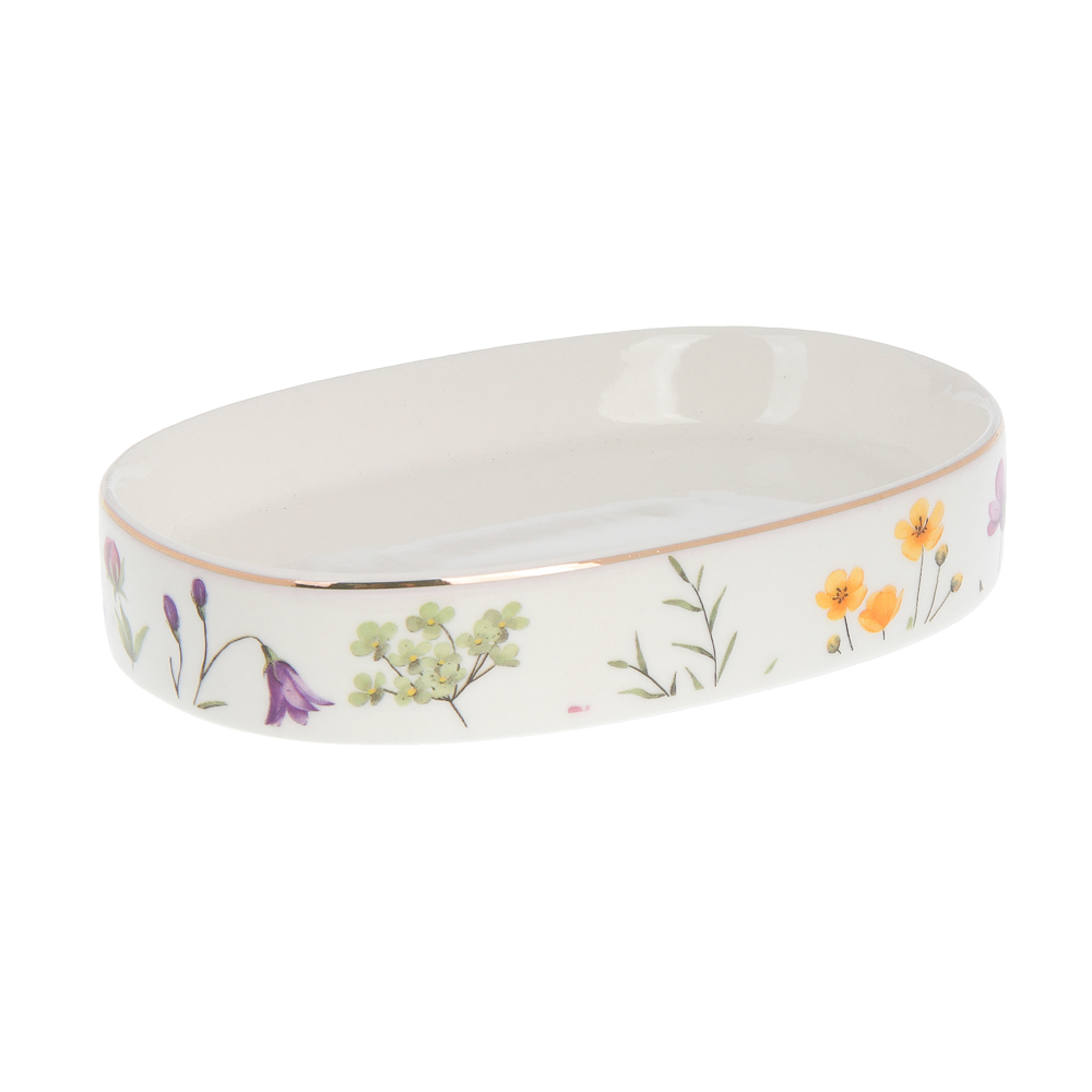 Мыльница тм VETTA Вирджиния, керамогранит, белый, 11,5x8,5x2см - #1