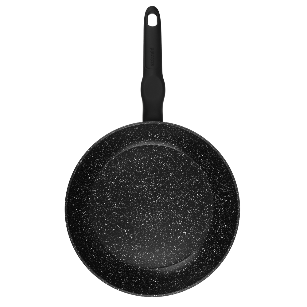 SATOSHI Стоун Сковорода литая с крышкой d26см, антипригарное покрытие мрамор, индукция - #5