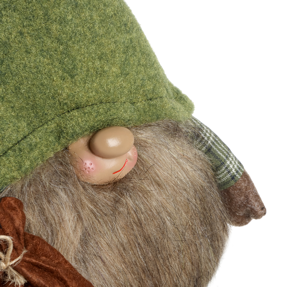 СНОУ БУМ Фигура декоративная "Гном" с выдвижными ногами 56,5-77,5 см, полиэстер, зеленый - #4