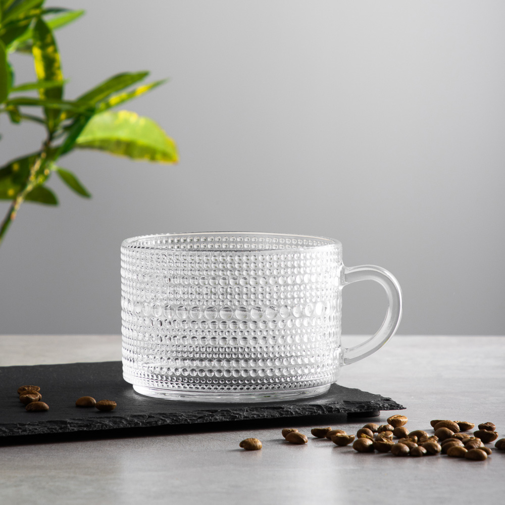 MILLIMI Кружка с рельефным узором, 380мл, стекло - #6