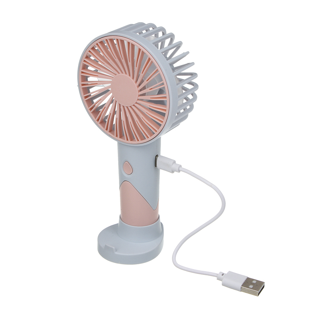 Вентилятор ручной аккумуляторный тм LEBEN 3.7в/300мАч, USB-кабель, цвет в ассортименте - #5
