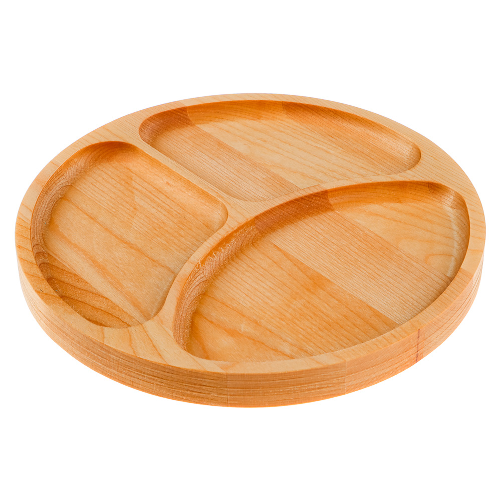 Менажница круглая 3 секции, D=20 х 1,8 см, дерево - #2