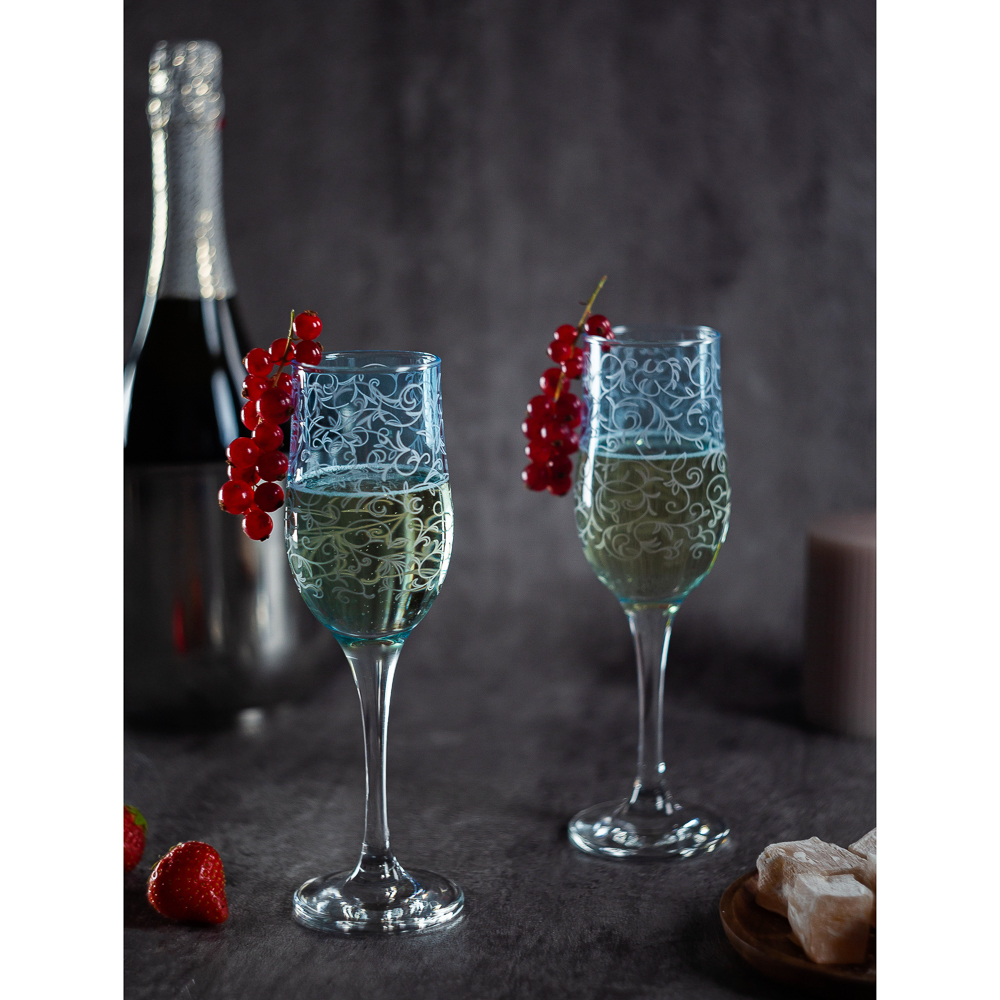 Набор бокалов для шампанского, с гравировкой, 2 шт, 200 мл - #8