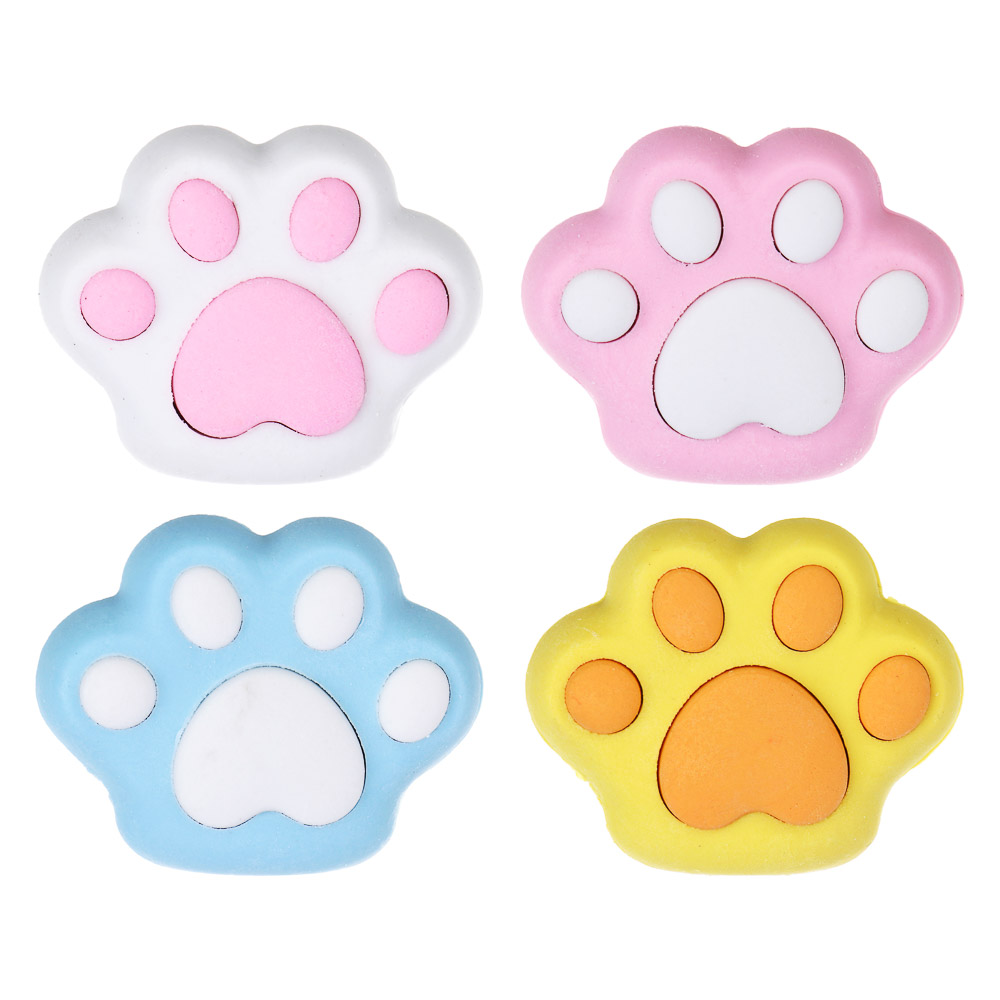 Ластик фигурный в форме лапки, 3х3,5х1,5см, ТПР, 4 дизайна - #1