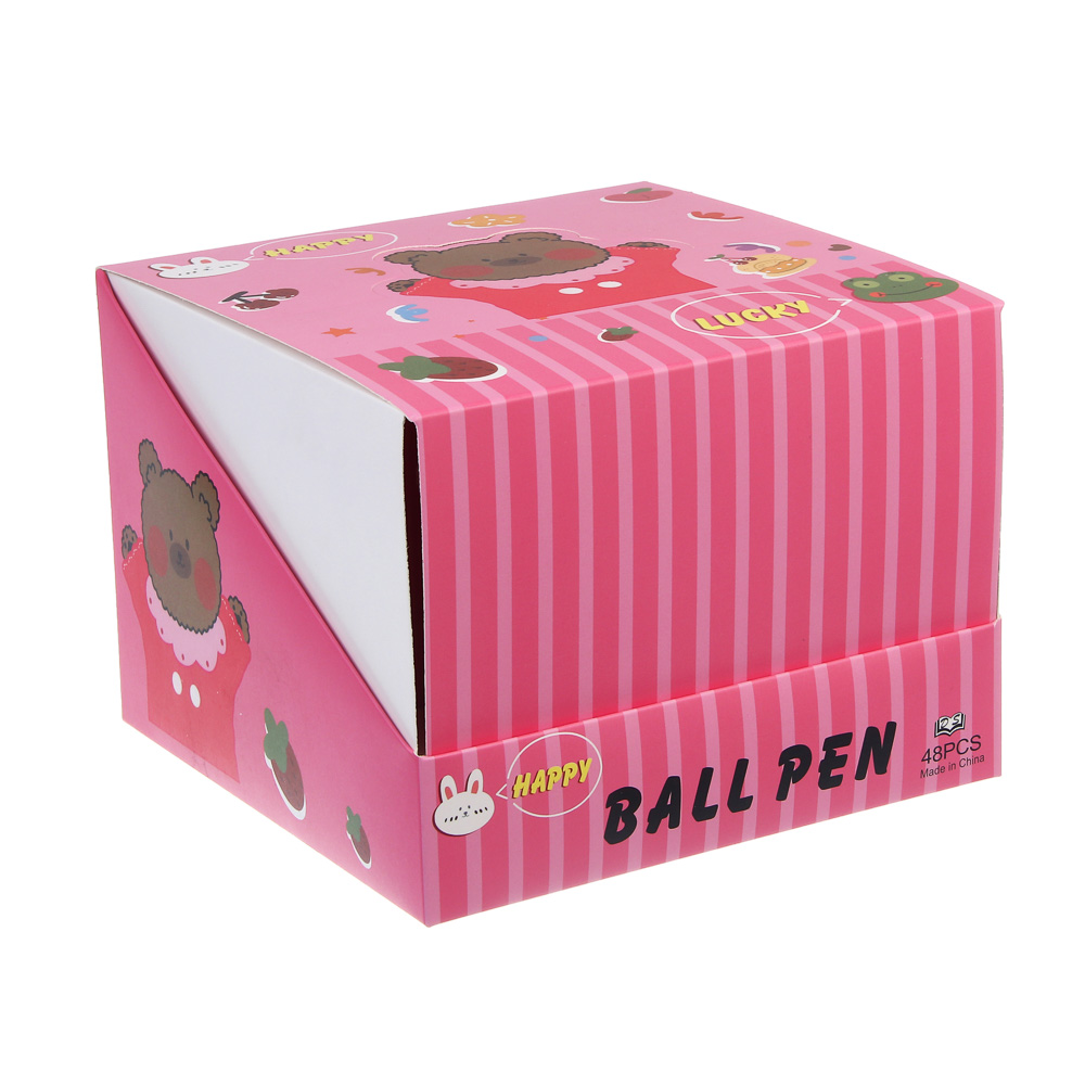 Ручка шариковая автоматическая синяя 0,7мм, "Вишенки", 2 вида, шоу-бокс - #10