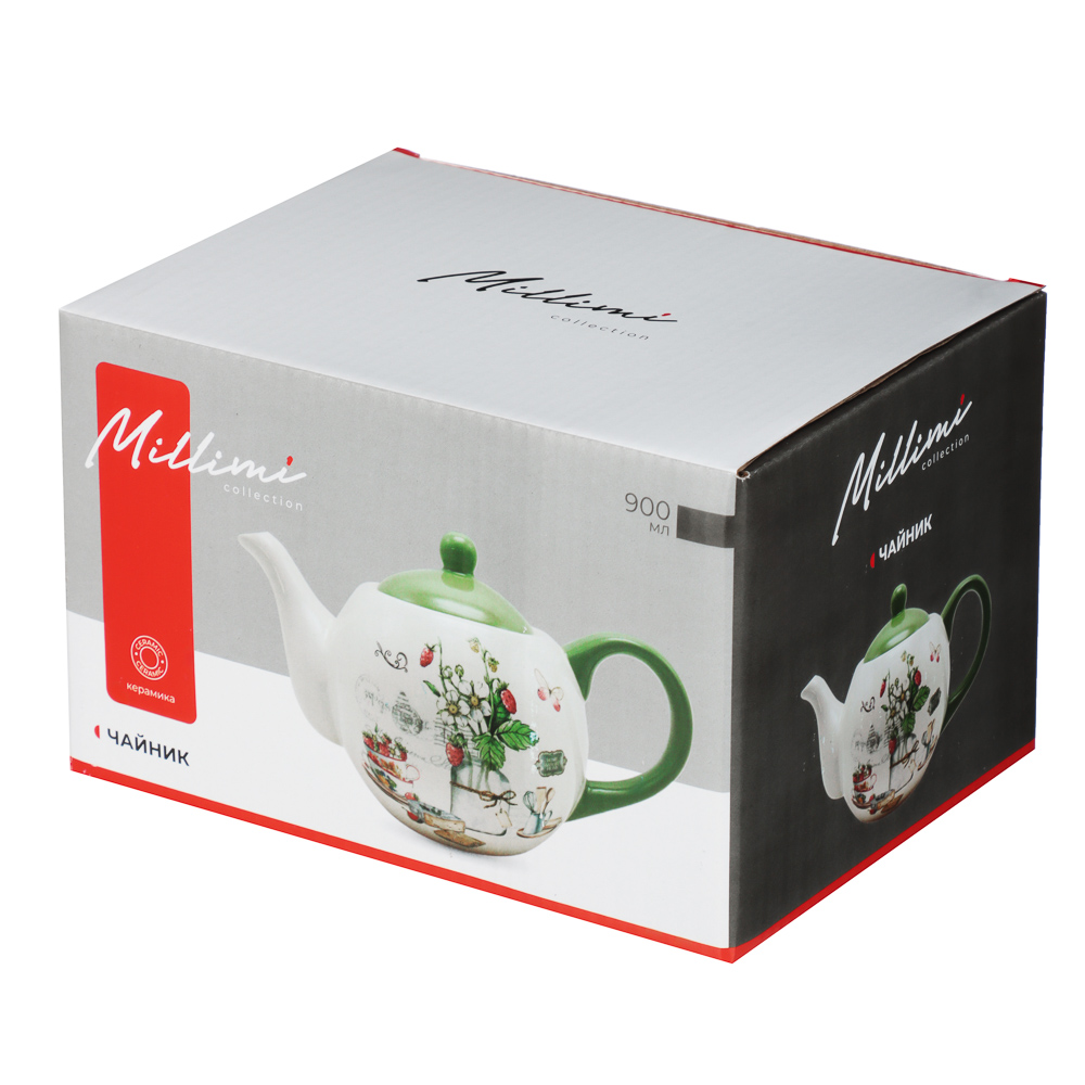 MILLIMI Земляника Чайник, 900мл, керамика - #4