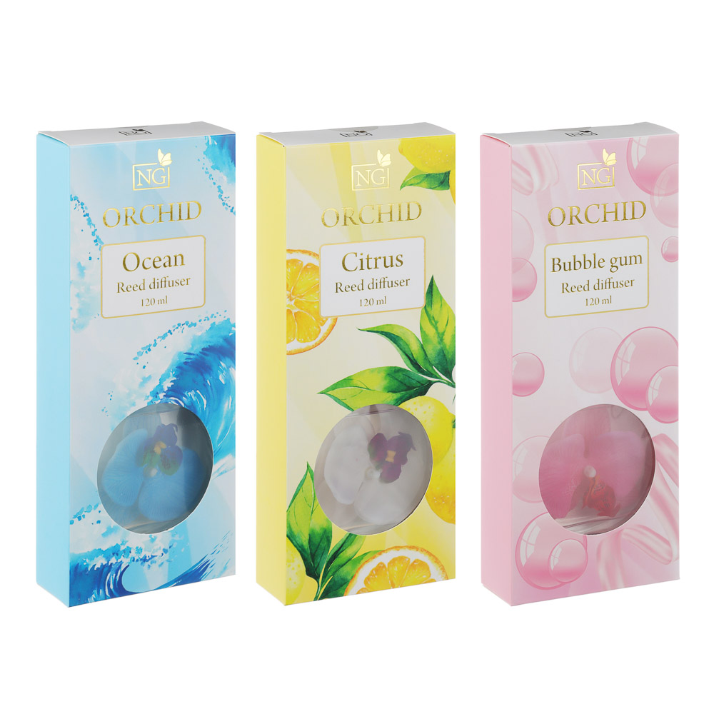NEW GALAXY Диффузор Orchid, 120 мл, (бабл гам, океан, цитрус) - #1