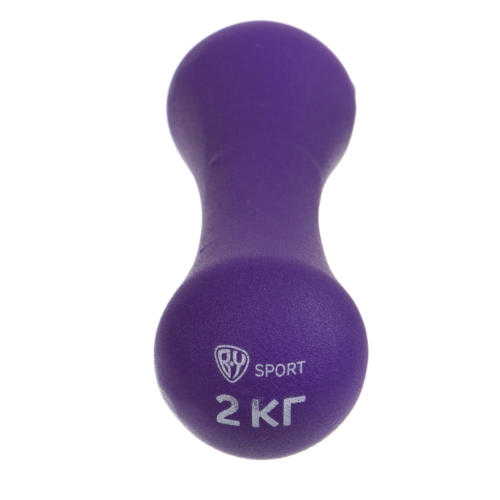 Гантель в форме кости 2кг (+- 100 гр) тм BY SPORT, металл, неопреновое покрытие - #4