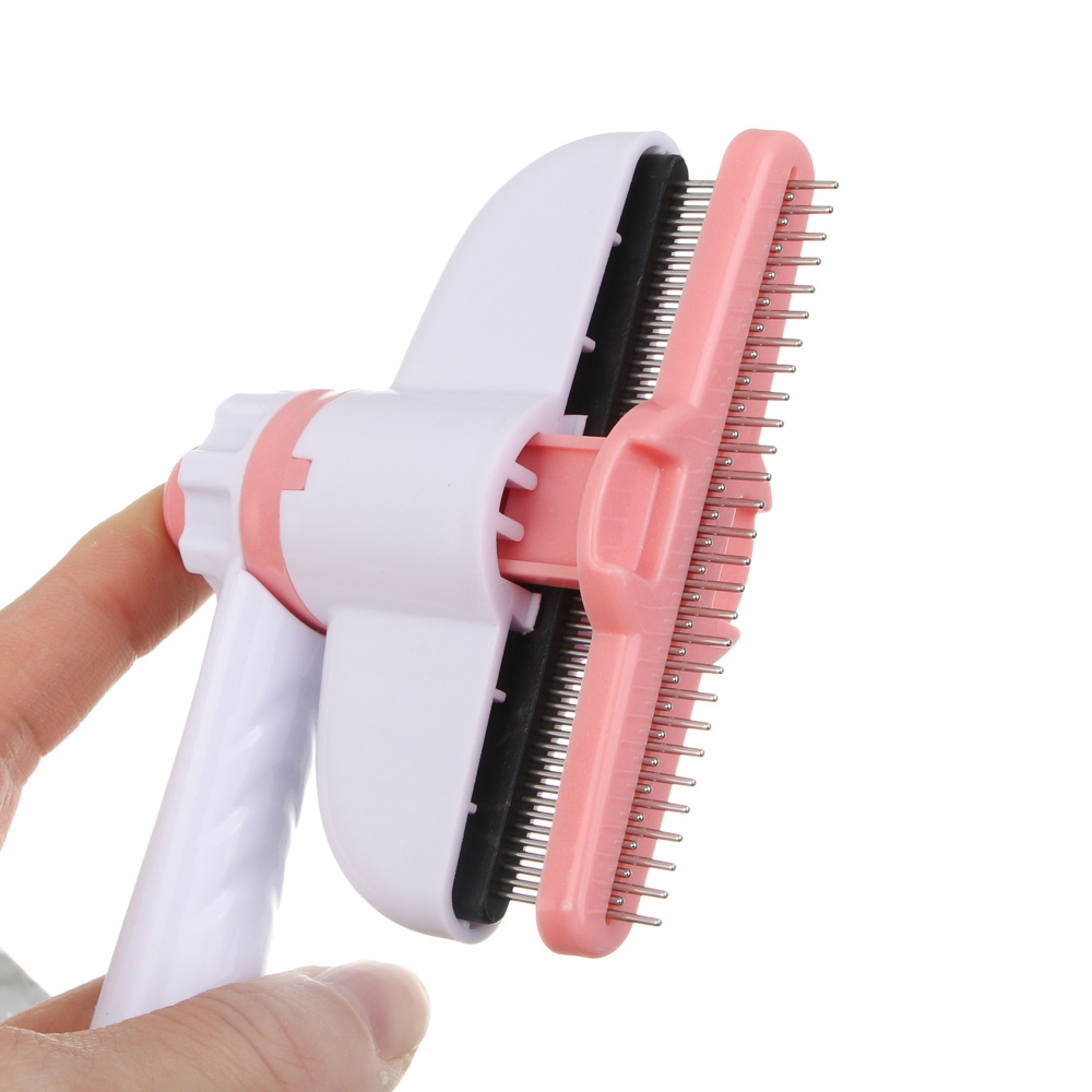 Расческа для животных с кнопкой удаления шерсти тм VETTA, пластик, металл, 18 см - #8