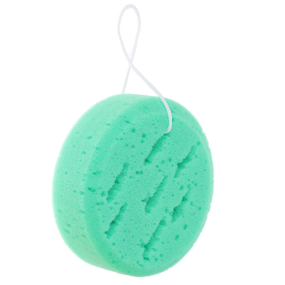 ЮL Мочалка-губка поролоновая крупнопористая с подвесом, полиуретан, 13,5х5см, 3 цвета - #7