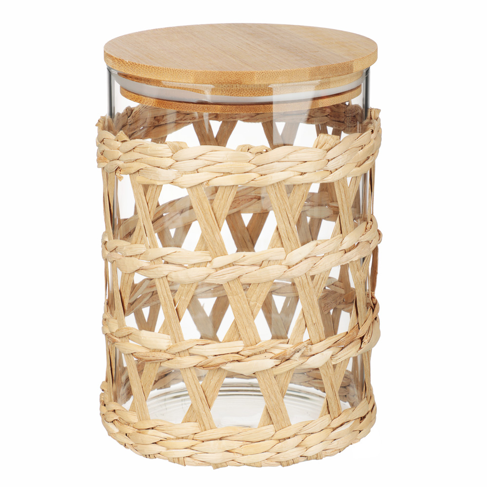 VETTA ЭКО Жгут Банка для хранения 1100мл, 16х11см, стекло, бамбук - #1