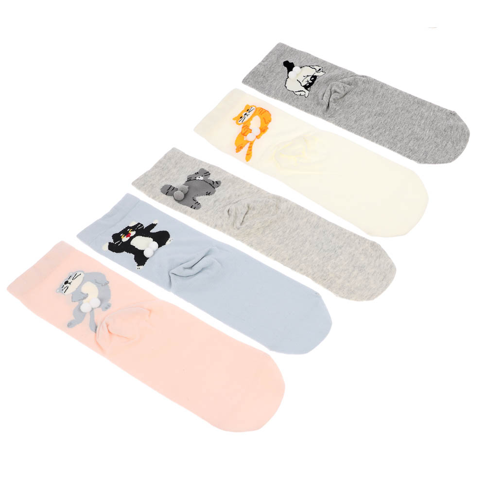 Носки универсальные с декором, тм Turkan, р. 36-41, 90%хлопок, 8% п/а, 2%лайкра,разноцветные, R0326 - #4