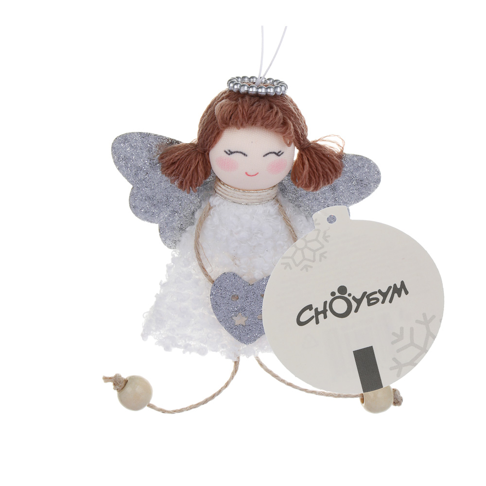 СНОУ БУМ Сувенир елочный Ангел 15 см, полиэстер, белый, 3 вида - #5