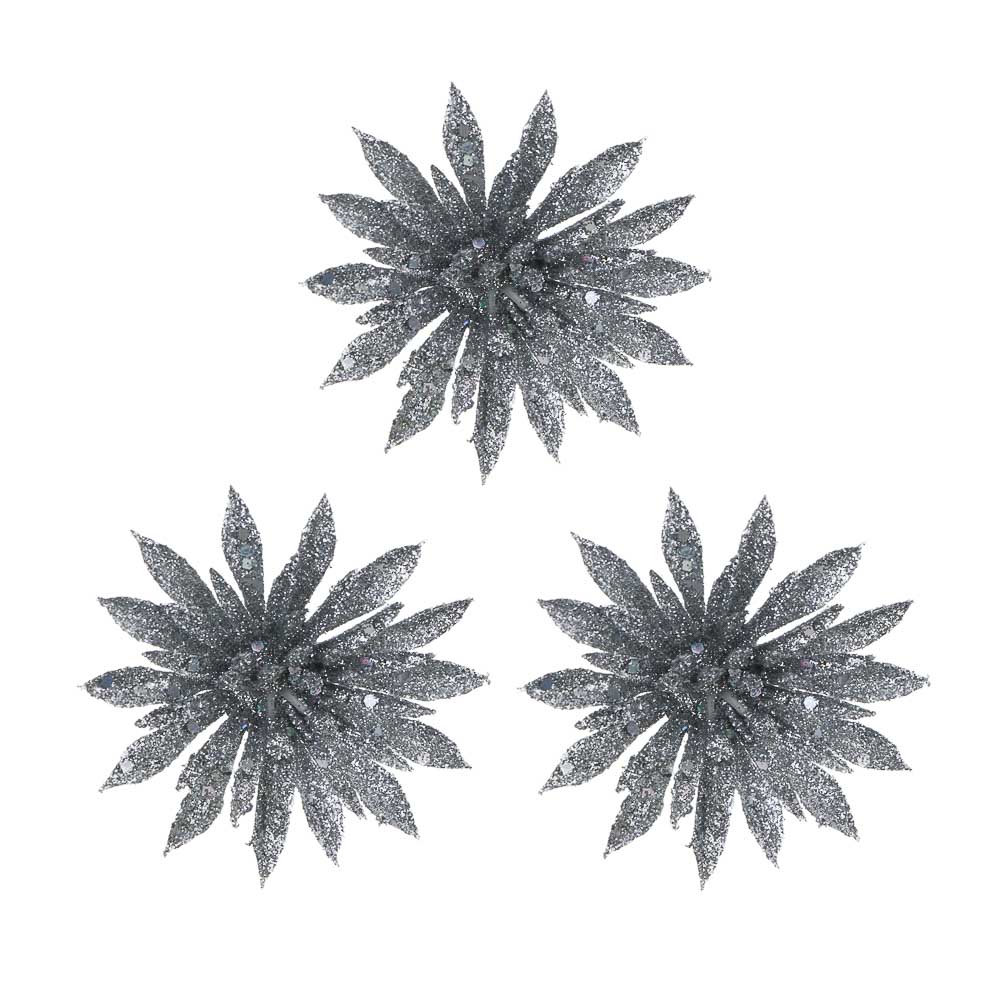 СНОУ БУМ Цветы на проволоке 8x8 см 3 шт - #1