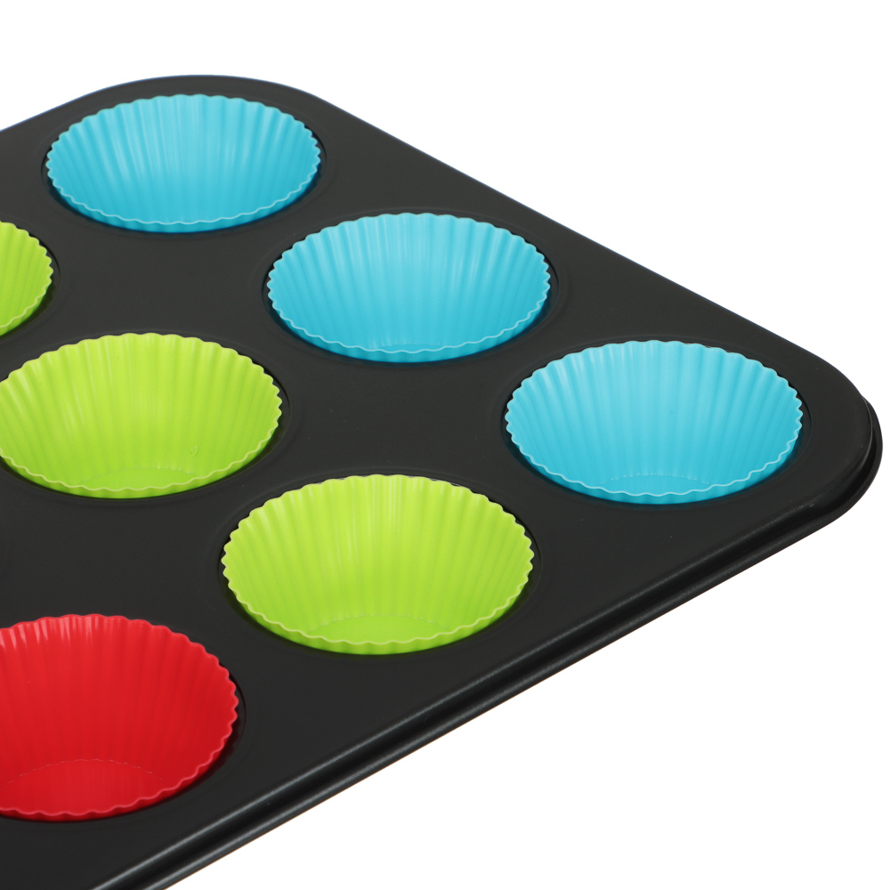 VETTA Форма для выпечки 12 ячеек с силиконовыми формами, 35,2х26,5х2,7см, угл.сталь, антипригарное п - #2