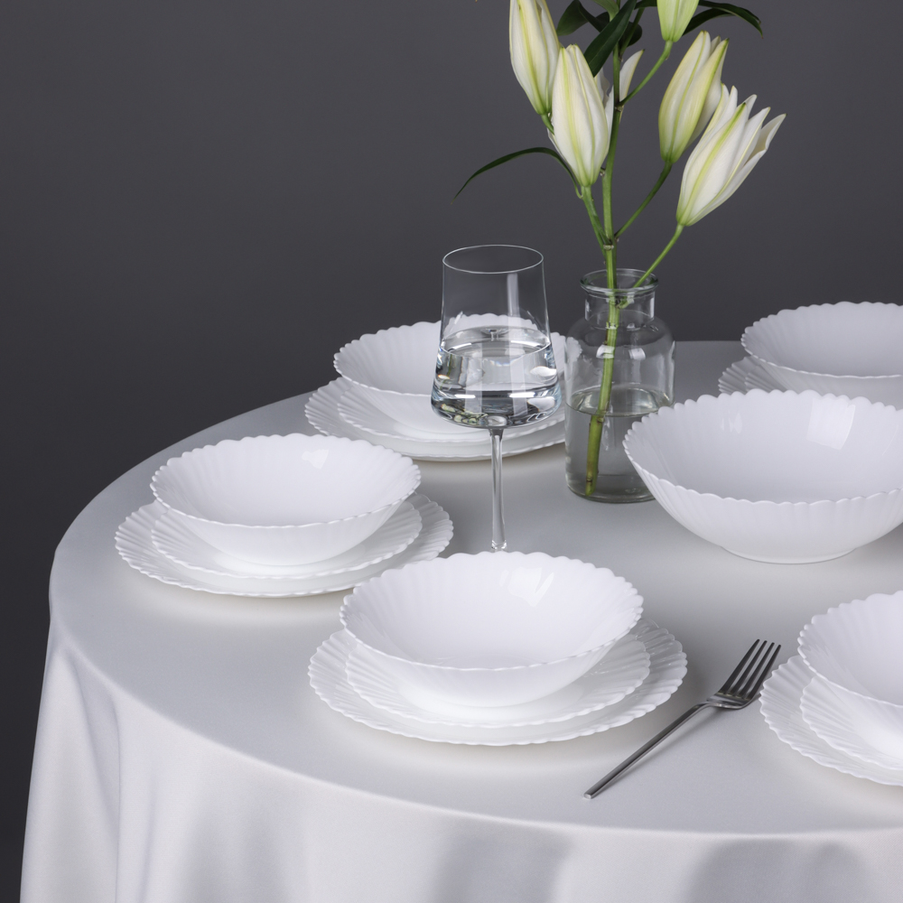 MILLIMI Бьянко Плюс Набор столовой посуды 19 пр., опаловое стекло - #7