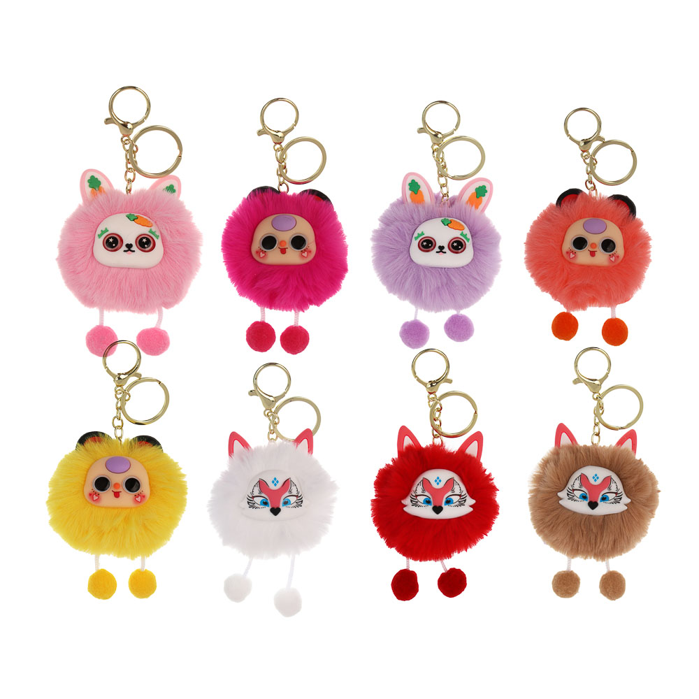 ИГРОЛЕНД Брелок-подвес пушистый "Пушинка", 10х8 см, полиэстер, металл, микс - #1