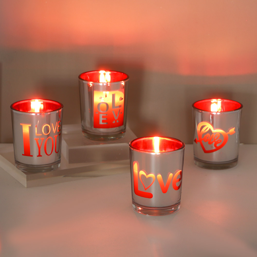 Свеча ароматическая в подсвечнике "LOVE", 6,7х5,5 см, стекло, парафин, 4 дизайна - #4