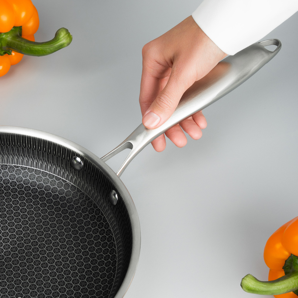 SATOSHI Савона Сковорода Triply 3-х слойная 24х4,3см, нерж.сталь 18/10, антиприг.покр. "соты", инд - #15