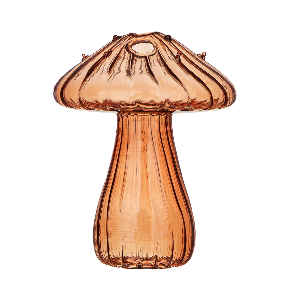 Ваза в форме гриба, 9x12см, стекло, цвет оранжевый, арт.03-5 - #2