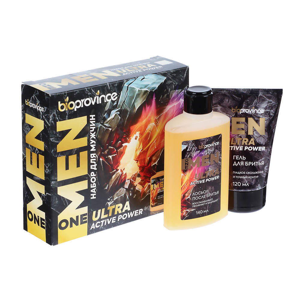 Подарочный набор мужской BIO PROVINCE One Men:Гель для бритья,120мл+Лосьон после бритья,140мл - #1