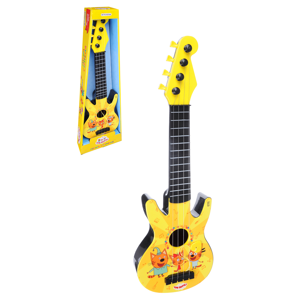 Игрушка музыкальная гитара ИГРОЛЕНД "Три кота", 43 х 14,5х3,7 см - #1