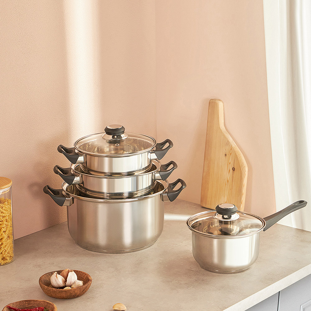 Стрейтон Кастрюля 24х13,5см, 4,9л, со стекл. крышкой - #10