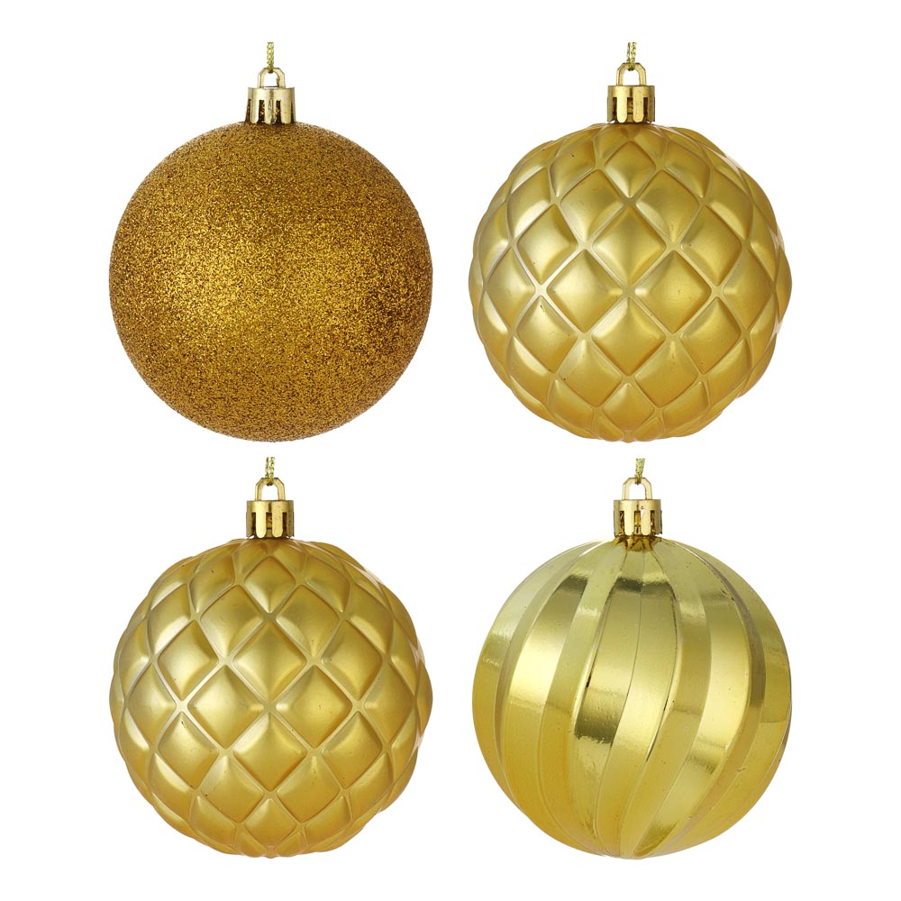 СНОУ БУМ Набор шаров 8 см, 4 шт, золото, 26-113 - #1
