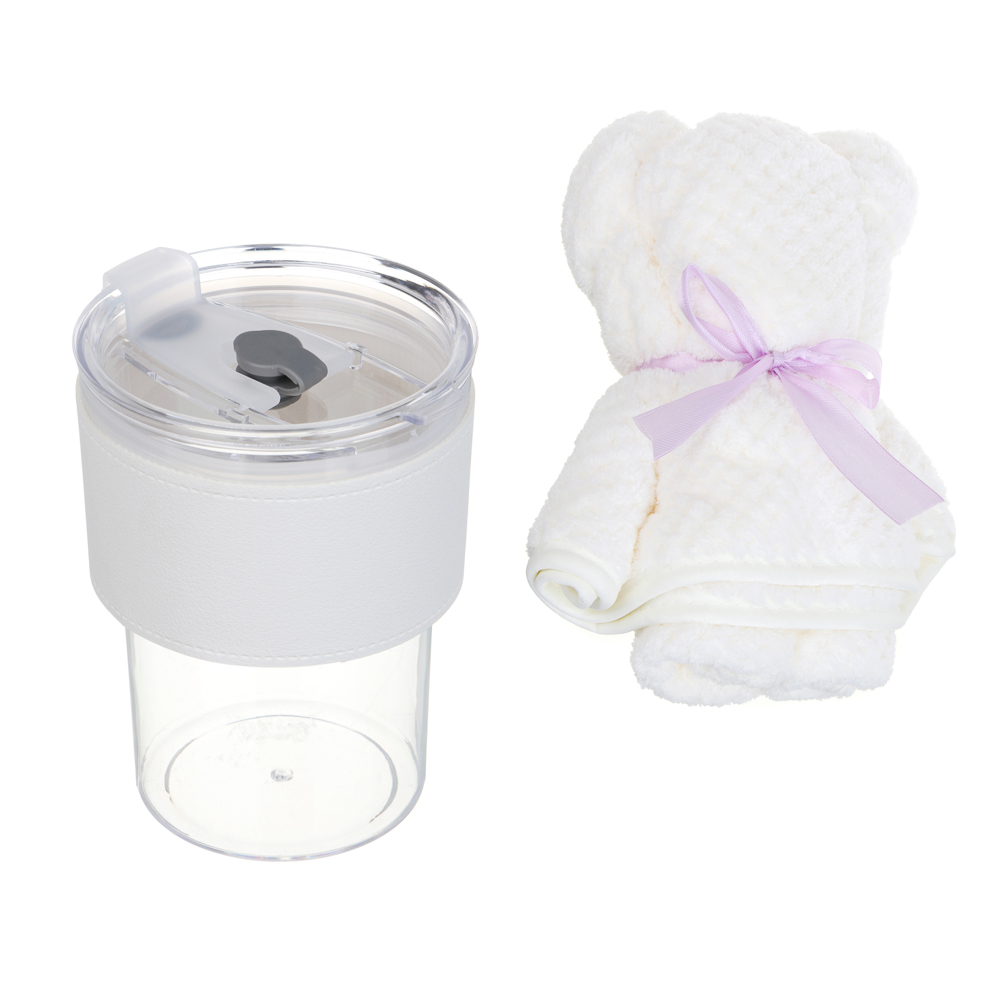 LADECOR Набор подарочный 2в1: салфетка для уборки 30х75см, стакан 400мл, полистирол,ПЭТ,ПУ,полиэстер - #4