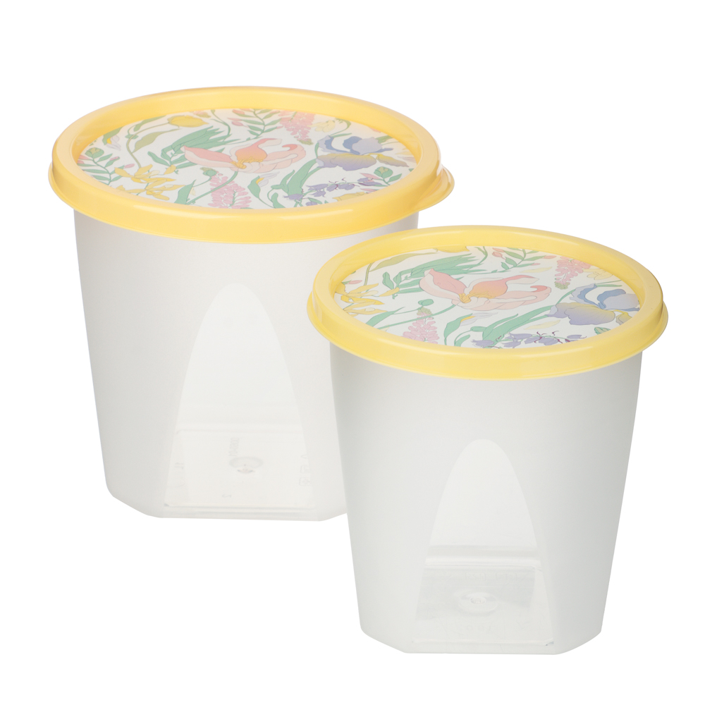 Ботаника Набор контейнеров круглых 0,6л+1,0л, пластик, 3 цвета - #2