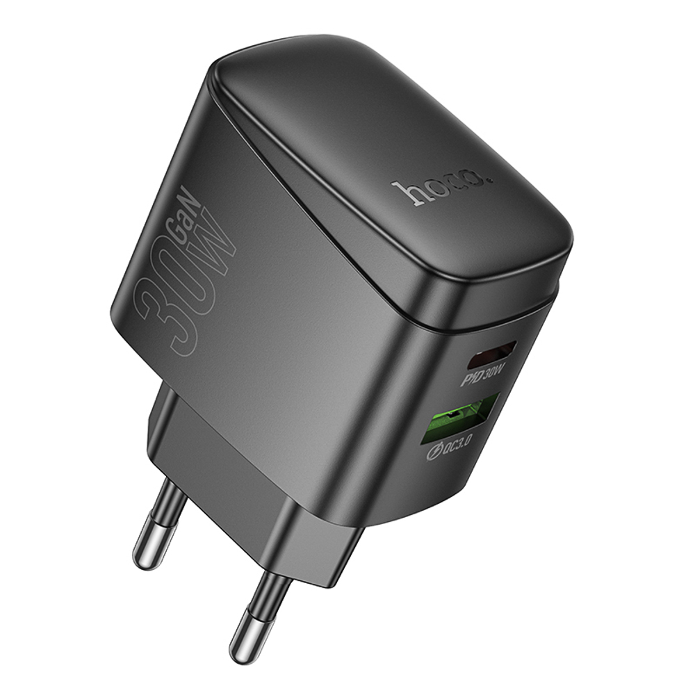 hoco. Зарядное устройство модель CS61A, USB+C 30W, цвет: черный - #1